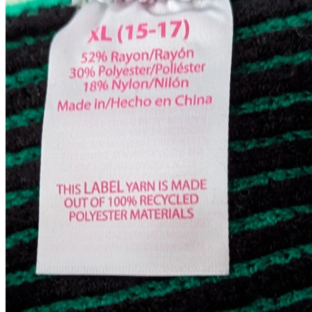 No Boundaries Green Ribbed Knit Sweater Juniors XL (15โ17) NWT - Picture 5 of 5